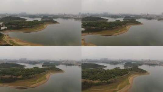 广东东莞松山湖4A景区航拍高清在线视频素材下载