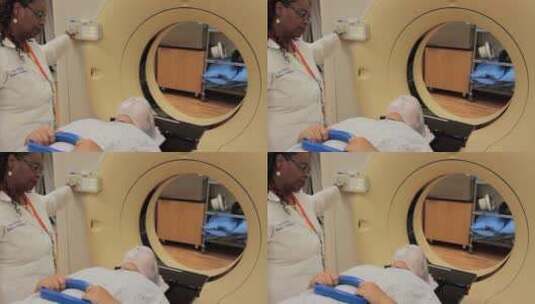 病人接受癌症的放射成像治疗高清在线视频素材下载