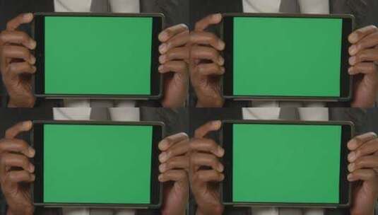 平板电脑的绿屏背景高清在线视频素材下载