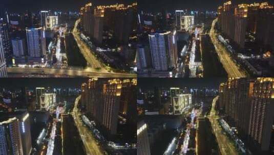 航拍武汉城市夜景楚河汉街高清在线视频素材下载
