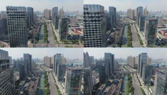 武汉楚河汉街商业广场航拍高清在线视频素材下载