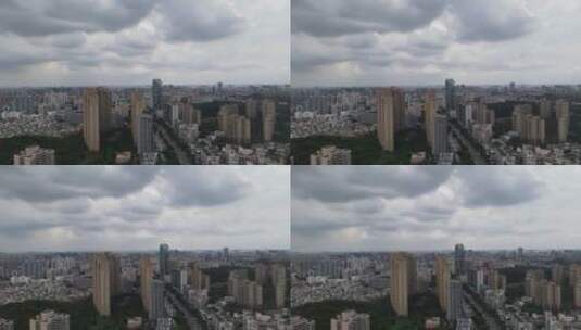 乌云下的城市景观高清在线视频素材下载