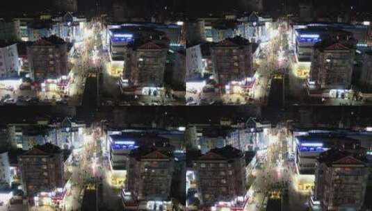 山东青岛台东步行街航拍高清在线视频素材下载