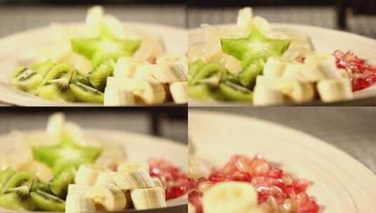 【镜头合集】剥水果果肉制作水果拼盘 (4)高清在线视频素材下载