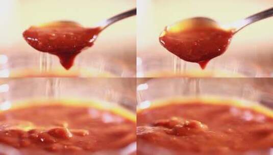 【镜头合集】番茄酱甜辣酱番茄沙司高清在线视频素材下载