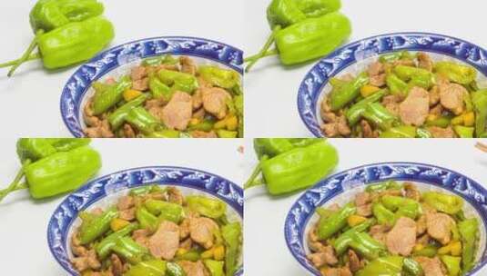 中餐湘菜-小炒肉4k视频平移镜头高清在线视频素材下载