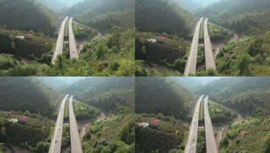 山中的高速公路高清在线视频素材下载