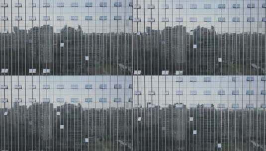城市航拍商务大楼外墙特写高清在线视频素材下载