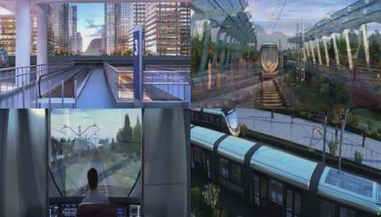 有轨电车城市交通新能源高清在线视频素材下载