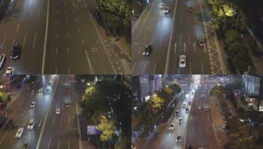 城市 夜景 街道 航拍 车流 郊区 交通高清在线视频素材下载