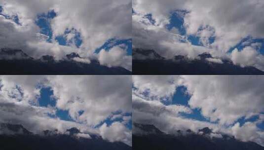 云海中的玉龙雪山高清在线视频素材下载