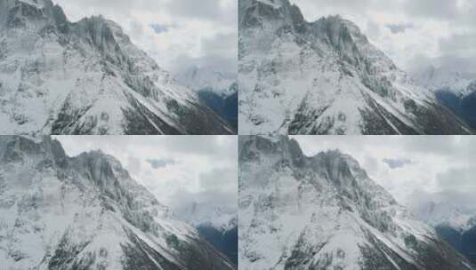 四姑娘山双桥沟野人峰航拍雪山风景高清在线视频素材下载