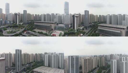 重庆航拍南岸会展中心重庆风景标志性建筑高清在线视频素材下载