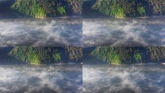 清晨唯美的湖面雾气高清在线视频素材下载