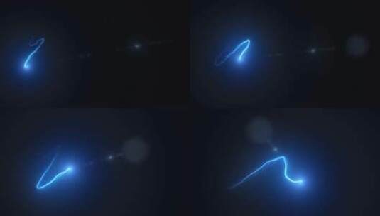 4k蓝色耀光粒子拖尾舞动动画素材 (5)高清在线视频素材下载