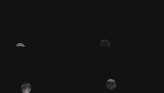 月亮穿云升起及黑夜天空背景延时摄影视频高清在线视频素材下载