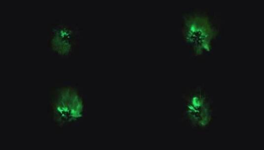 4k魔幻神秘球旋转喷发绿色火焰素材 (3)高清在线视频素材下载