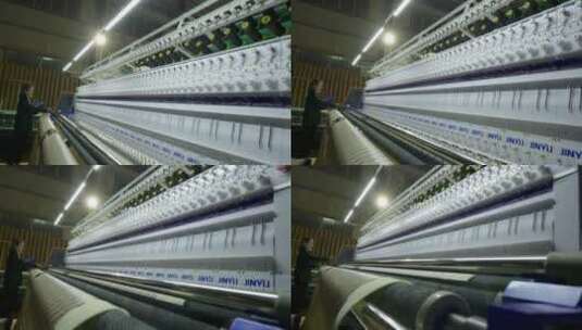 工厂规模机械运作织布机机械制造高清在线视频素材下载