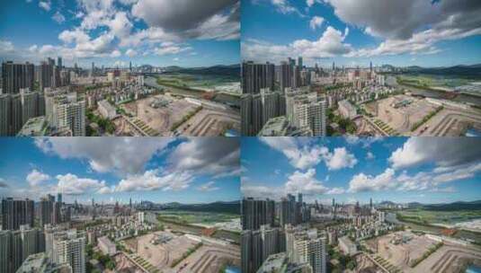 深圳CBD城市风光蓝天白云延时8K高清在线视频素材下载