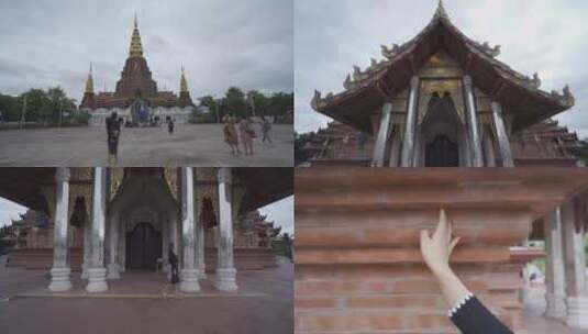 旅游者参观泰式佛庙素材高清在线视频素材下载