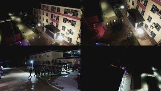 模拟拍摄公安警察紧急集合出动抓捕高清在线视频素材下载