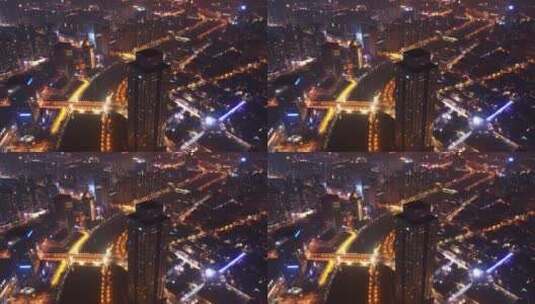 天津高空航拍夜景延时摄影4K高清在线视频素材下载