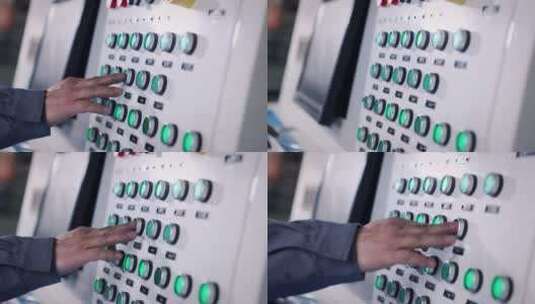 4K工业工厂车间劳动工人操作设备按钮高清在线视频素材下载