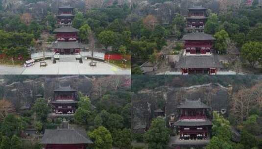 广元皇泽寺景区航拍风景高清在线视频素材下载