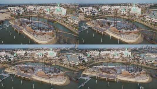 广西北海海丝首港景区航拍高清在线视频素材下载