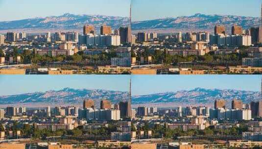 喀什城市光影延时高清在线视频素材下载