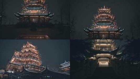 8K重庆鸿恩寺夜景实拍合集高清在线视频素材下载