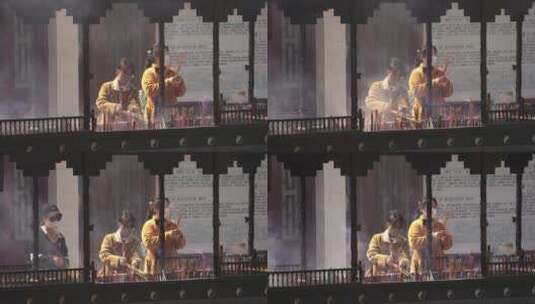 清明节寺庙民俗虔诚祭拜焚香的人群高清在线视频素材下载