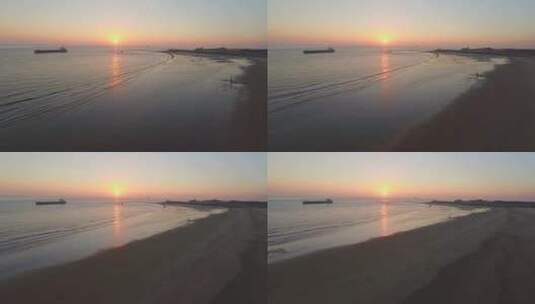 日落时的海滩高清在线视频素材下载