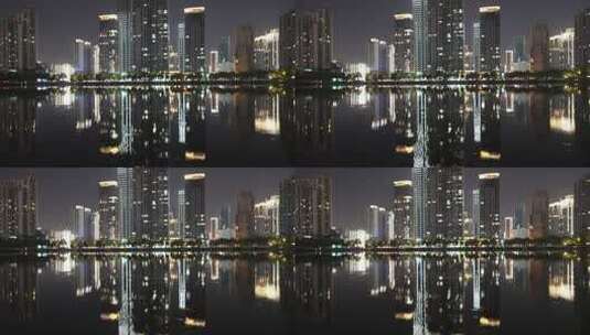武汉北湖夜景风光高清在线视频素材下载