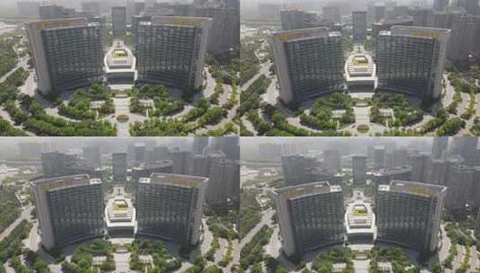 西安锦业路绿地西北总部都市之门9高清在线视频素材下载