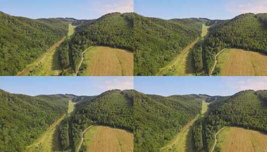 斯洛伐克克罗姆帕奇镇滑雪胜地普莱西的鸟瞰图高清在线视频素材下载