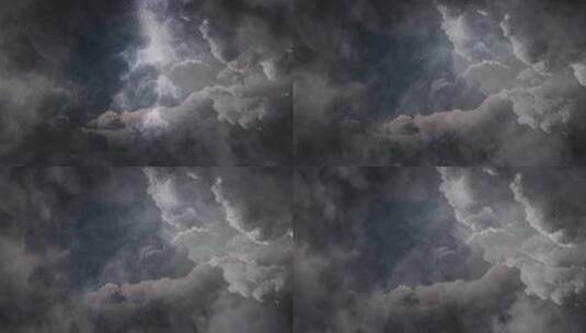 乌云中的闪电高清在线视频素材下载