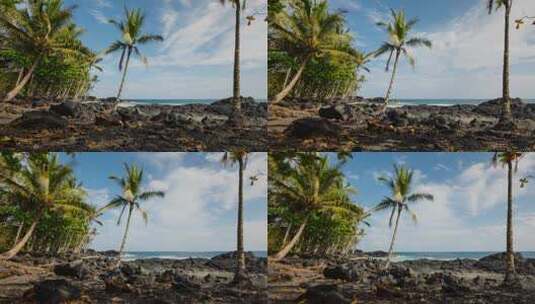 延时拍摄夏威夷海岸线高清在线视频素材下载