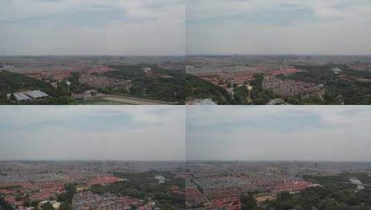 青州城市建筑风光夏季航拍高清在线视频素材下载