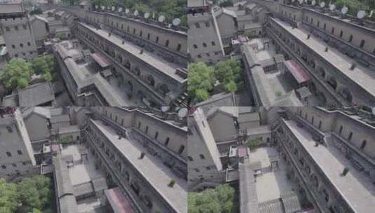 古风古建筑山西晋城皇城相府城楼航拍高清在线视频素材下载