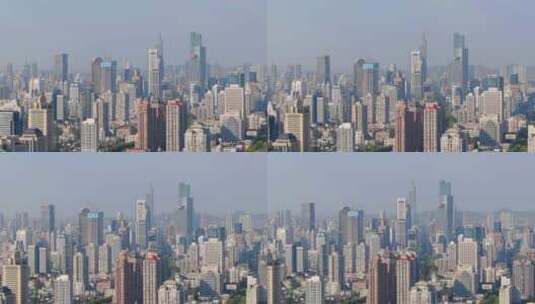 航拍南京新街口市中心现代化高楼高清在线视频素材下载