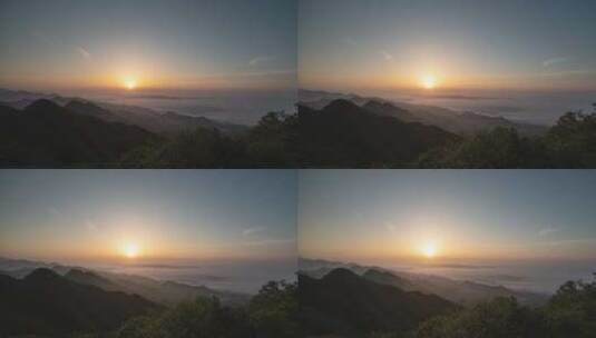 高山日出不久后的云海阳光高清在线视频素材下载