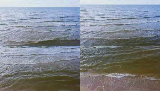 波罗的海沙滩上海浪的鸟瞰图高清在线视频素材下载