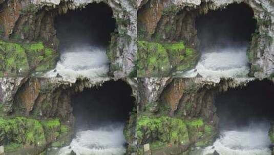 航拍贵州龙宫喀斯特地貌大气瀑布风光景色高清在线视频素材下载