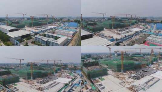 山东树兰济南医院航拍建设中高清在线视频素材下载