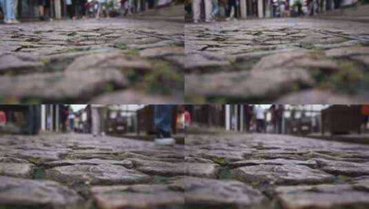 脚走路 石板路 石子路 石块路 石头路 脚部高清在线视频素材下载