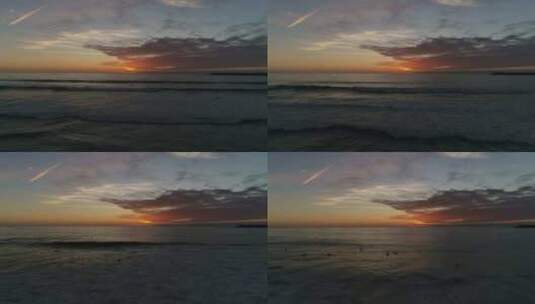 夕阳下海洋的美景高清在线视频素材下载