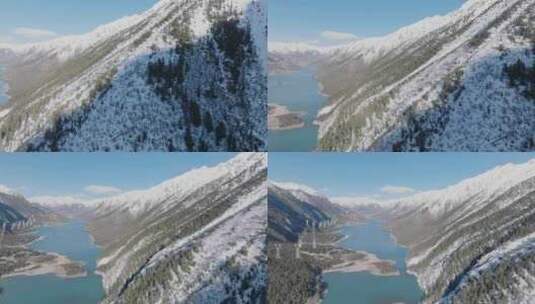 航拍西藏昌都然乌湖山水高清在线视频素材下载