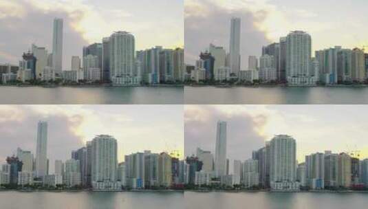 迈阿密日落时的天际线高清在线视频素材下载