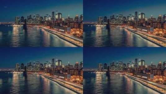 纽约市从曼哈顿大桥高清在线视频素材下载